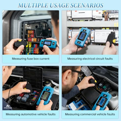 Car Fuse Tester,Automotive Circuit Tester(0.01A~19.99A) with Battery | Automotive Circuit Fault Probe Tester with Led Display & Front Lighting,Max Load 20a 48v/10s for Various Vehicles