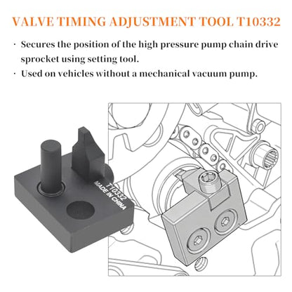 Engine Timing Tool Set, Compatible with Audi VW W8 W12 Touareg 3.2L, Magotan CC 3.0L, Audi & Porsche 3.6L VR6, and Bentley 6.0L / 6.3L W12 Engines, T10068A T10332 T10363, with Gloves