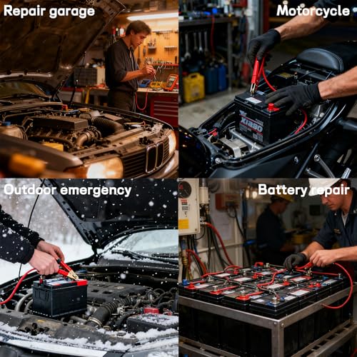 Car Battery Charger,12V 6Amp Trickle Charger and Maintainer, Smart Fully Automatic Battery Charger w/Temperature Compensation, Battery Pulse Repair and Desulfator for Lead Acid AGM Batteries