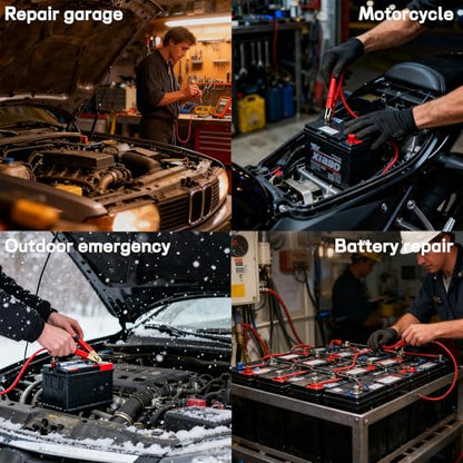 Car Battery Charger,12V 6Amp Trickle Charger and Maintainer, Smart Fully Automatic Battery Charger w/Temperature Compensation, Battery Pulse Repair and Desulfator for Lead Acid AGM Batteries
