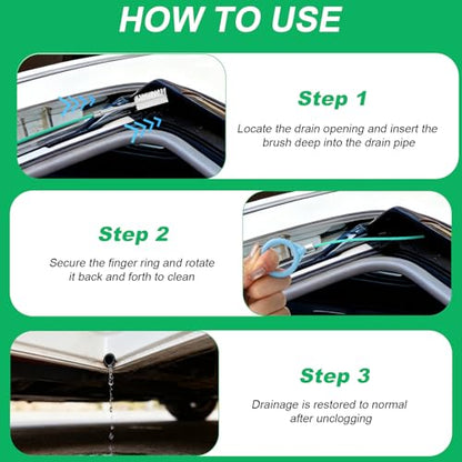 XANGNIER Auto Sunroof Drain Cleaning Tool, 118in Extra Long Flexible Car Sun Roof Drain Cleaner Unclogger for Windshield Wiper & Trunk Drain Holes 1Pcs - color: Green