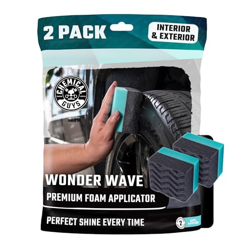 Chemical Guys Wonder Wave Durafoam Tire Shine Applicator Pads - Foam Pads for Applying Tire Dressings, Protectants, Wax, Polish and Car Detailer Products for Trucks and SUVs - 2 Pack - size: Pack of 2