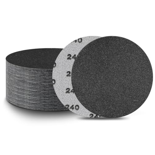 100 PCS 240 Grit 3 Inch Hook and Loop Sanding Discs | Coarse Grinding, Wet Dry, Silicon Carbide, Round Sandpaper, for Wood Metal or Auto, for Drill Polishing Kit - style: 240 Grit
