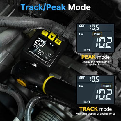 Heavy-duty Digital Torque Adapter, (±1% Accuracy, 40-300Ft-lb), 1/2" Digital Torque Wrench Adapter for Auto, Versatile Meter - Alert | Peak/Track | Preset | Store/Delete, for Machinery Repairs(406N.m) - style: 1/2' Drive 40-300 Ft-lb