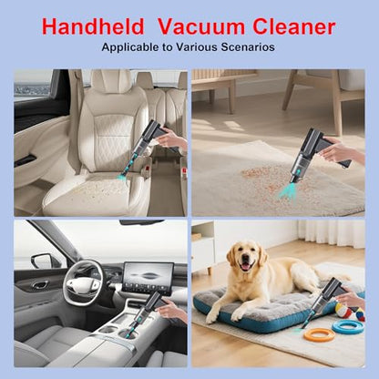 JVSCAM Compressed Air Duster,150000RPM Electric Air Duster, Vacuum Cleaner & Bag Vacuum 3-in-1, Rechargeable with 3-Gear Adjustable Wind Speed for Keyboard,Computer,Car,Home and Storage Bag Sealing