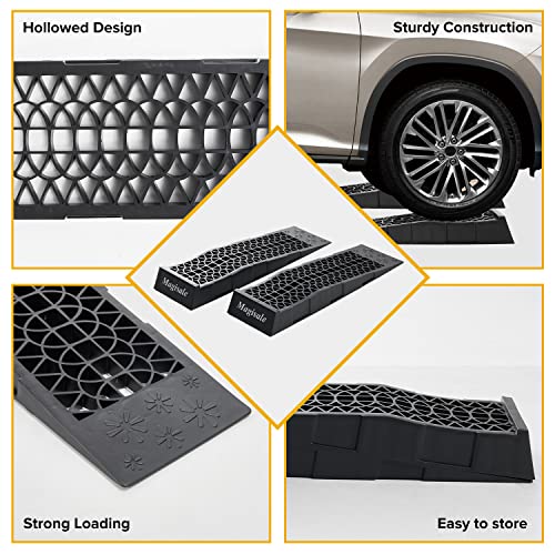 Magisale Low Profile Plastic Car Service Ramps 3 Ton Heavy Duty Truck Vehicle Ramps for Oil Changes& Maintenance- 2 Pack - size: 2pc