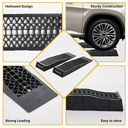 Magisale Low Profile Plastic Car Service Ramps 3 Ton Heavy Duty Truck Vehicle Ramps for Oil Changes& Maintenance- 2 Pack - size: 2pc