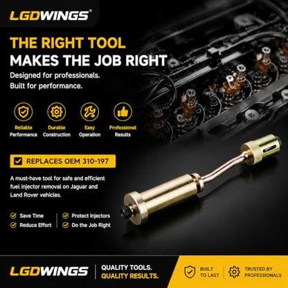 Fuel Injector Remover Installer Tool for OEM 310-197, Fuel Injector Puller Slide Hammer Specially Compatible with Land Rover 5.0L & Jaguar 3.0L Engines, Heavy Duty Petrol Injector Removal Kit