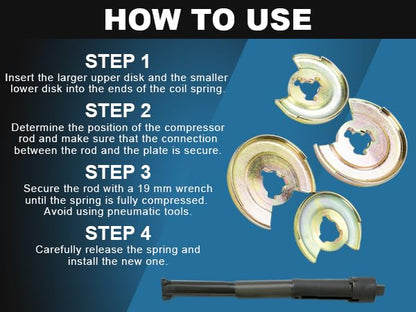 8milelake Suspension Coil Spring Compressor Repair Tools Compatible for Mercedes Benz Cadmium Plated