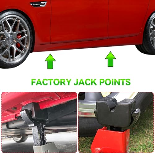 Universal Jack Stand Pad Adaptor Rubber Block Axle Listing Slotted Frame Rail Sill Damage Car Protector Heavy Duty Pinch Welds Jacking Point - size: 6Ton & 2Pcs