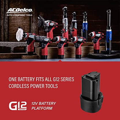 ACDelco ARW1218-K18 G12 Series 12V Li-ion Cordless 3/8” Extended Rachet Wrench & ¼” Ratchet Wrench Combo Tool Kit