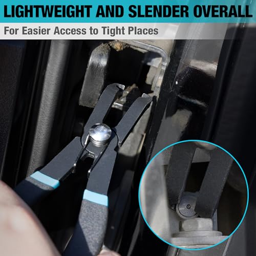 DURATECH Push Pin Pliers Set with 30 Degree and 80 Degree Offset Jaws | 2-Piece Rivet Removal Tool, Spring Loaded, Plastic Spraying, Remove Trim Plastic Fasteners, Rivets, Clips