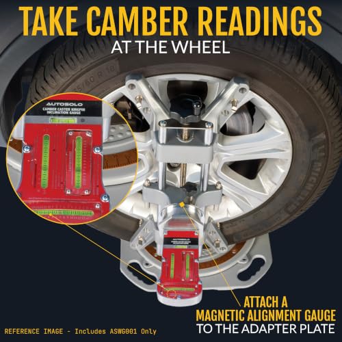 AutoSolo 3D DSP Wheel Alignment Clamp with Magnetic Adapter for Camber Caster Gauge Attachment - Essential Wheel Alignment Tool Automotive Accessory - Front End Alignment Tool for 11-25" Rims (2 Pack) - size: 2 Pack