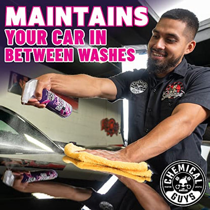 Chemical Guys, Synthetic Quick Detailer Spray, High Gloss & Slick, 16 oz | Spray-and-wipe detailer lifts dust, fingerprints and smudges while adding a streak-free synthetic-polymer gloss - size: 16 Fl Oz (Pack of 1)