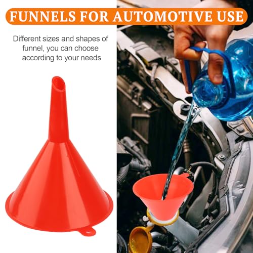 6 Pcs Automotive Funnels Set | Wide Mouth Fuel Funnels with Detachable Spout and Filter, Oil Funnel Kits for Filling Coolant, Engine Oil, Water, Gasoline