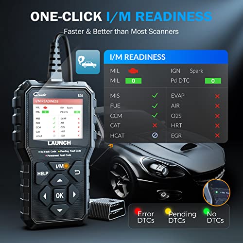 Launch CR529 OBD2 Diagnostic Scan Tool Code Reader for Car After 1996 | Check Egine Light, Read and Clear Codes, One Click 1/M, for DIYers, Lifetime F-ree Updates, 5 Yrs Backup, Gift Choice