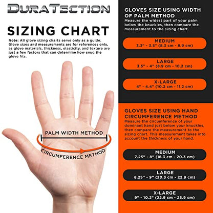 Dura-Gold Duratection 8 Mil Orange Super Duty Diamond Textured Nitrile Disposable Gloves - size: Large