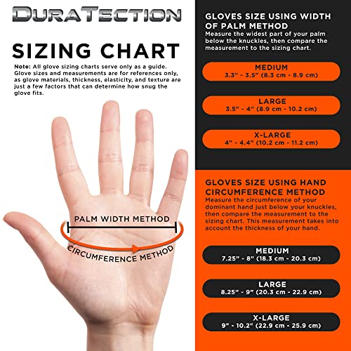 Dura-Gold Duratection 8 Mil Orange Super Duty Diamond Textured Nitrile Disposable Gloves - size: X-Large