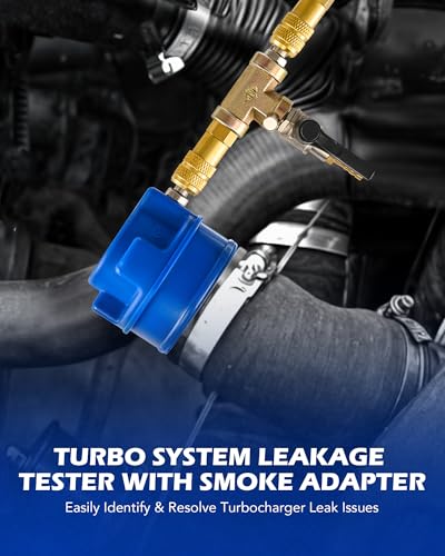 Orion Motor Tech Turbo Boost Leak Tester Set, Turbo System Leakage Tester Kit with Smoke Adapter 6 Pairs of Stepped Adapters 1.2" to 3.5", Turbo Pressure Leak Tester for Cooling Emission Exhaust Pipes