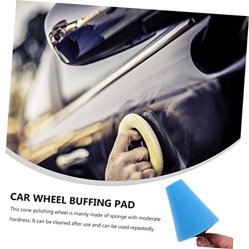 4sets Auto Wheel Polishing Sponge Pads Cone Shaped Buffing Tools for Car Waxing Polishing Sealing for Hard to Reach Areas Durable Multi Color Wheels Care Kit 3pcs*4