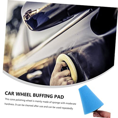 4sets Auto Wheel Polishing Sponge Pads Cone Shaped Buffing Tools for Car Waxing Polishing Sealing for Hard to Reach Areas Durable Multi Color Wheels Care Kit 3pcs*4