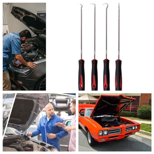 (Lengthened Type) 4-Piece Set, Oil Seal Hook, Pull Out The Hook, Oil Seal Screwdriver， Pull Out The and Remove， for Automotive, Electronics, Daily Home Repair Tools, Storage Trays.