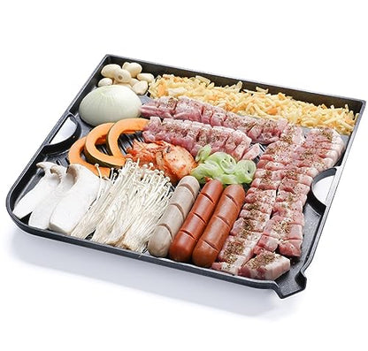 COOKKING - Master Grill Pro, Korean Traditional BBQ Grill Pan - Stovetop Nonstick Indoor/Outdoor Smokeless BBQ Cast Aluminum Grill Pan (MasterGrill Pro) (No Induction), Made in Korea - style: MasterGrill Pro