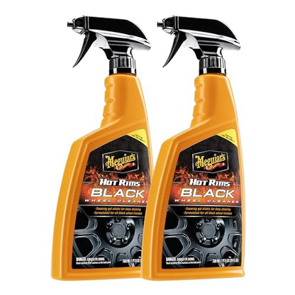 Meguiar's Hot Rims Black Wheel Cleaner, Deep Foaming Gel Specially Formulated to Effectively Clean Matte, Gloss, Satin, and Chrome Black Wheels, 24 Oz Spray Bottle 1 Count (Pack of 2) - size: 24 Ounce (Pack of 2), style: Hot Rims Black Wheel Cleaner