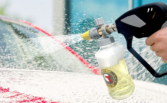 Tool Daily Foam Cannon with Pressure Washer Gun 5000 PSI, Power Washer Gun with 3/8'' Swivel Quick Connector, Adjustable Foam Blaster, M22 and 1/4 Inch Quick Connect, 1.5 Liter - size: 1.5 L