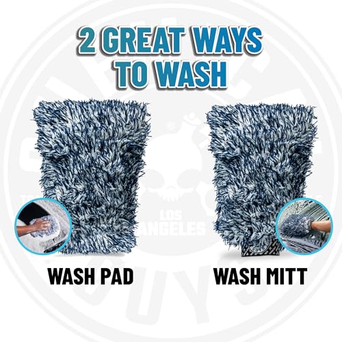Chemical Guys, The Dually Dual-Surface Microfiber Car Wash & Drying Pad | Dual-surface pad scrubs and washes paint, glass, wheels and exterior, soft side for safe, scratch-free contact - size: 1 Pack, style: Wash Pad