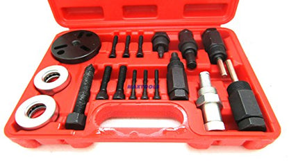 18PC A/C COMPRESSOR CLUTCH HUB PULLER PLATES TOOLS