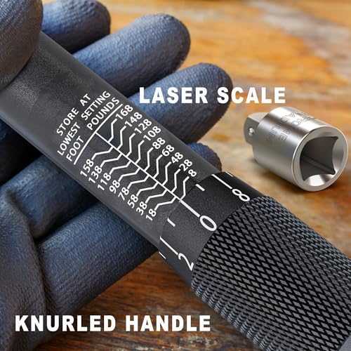 1/2" Drive Click Torque Wrench, 72 Tooth Dual-Direction Adjustable, Dual Scale, ±3% Accuracy, for Bicycle, Motorcycle, Automotive Repair and Maintenance - size: 1/2"