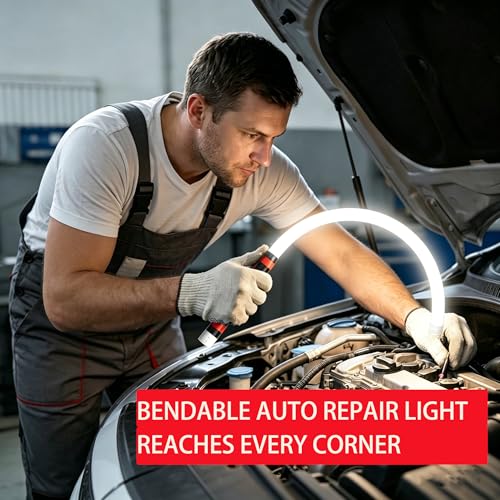 Flexible LED Flashlight Stick, 30in Rechargeable Bendable LED Light Stick, Handheld LED Work Light with 3 Brightness Modes for Car Repair, Mechanics, Garage & Under Hood Vehicle Inspection