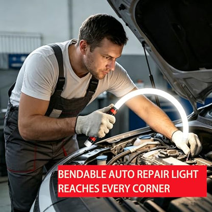 Flexible LED Flashlight Stick, 30in Rechargeable Bendable LED Light Stick, Handheld LED Work Light with 3 Brightness Modes for Car Repair, Mechanics, Garage & Under Hood Vehicle Inspection