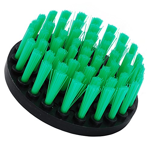 HIFROM Drill Brush - 4 inch Power Drill Attachment Medium Duty Scrubbing Stiffness Scrub Cleaning Brush for Bathroom Surfaces Tile Grout Showers Hard Water Stains Rust Mineral Marble Grout - color: Green
