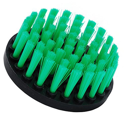 HIFROM Drill Brush - 4 inch Power Drill Attachment Medium Duty Scrubbing Stiffness Scrub Cleaning Brush for Bathroom Surfaces Tile Grout Showers Hard Water Stains Rust Mineral Marble Grout - color: Green