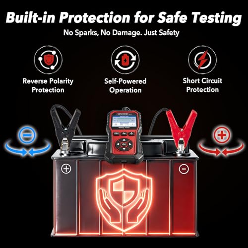 Car Battery Tester 2.8" TFT, 6V 12V 24V 10-2000CCA Battery Load Tester, QR Cloud Report (No App), Automotive Alternator Tester Charging Cranking System Analyzer for Car Truck Motorcycle Boat, Black