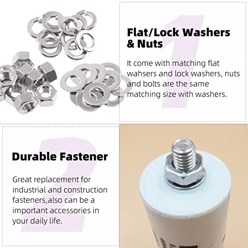 Swpeet 30Pcs Metric 304 Stainless Steel M14 Hex Nuts and M14 Flat Washers with Split Lock Washers Assortment Kit, Coarse Thread Hexagon Nut for Home Automotive Shop Use - size: M14 Hex Nuts & Washers