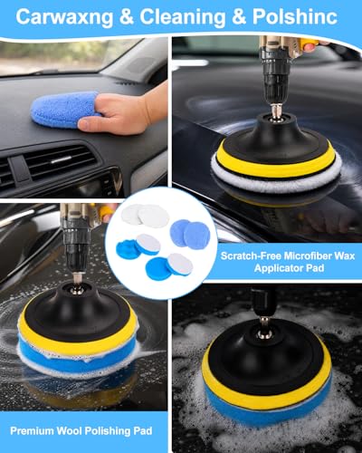 Car Detailing Kit 40PCS, Car Cleaning Kit with Detailing Brush Set, Car Wash Kit Interior Exterior Wheels Tire Tools, Auto Detailing Supplies with Bucket Towels Drill Brushes Storage Bag