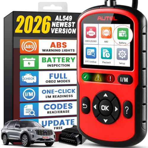 Autel OBD2 Scanner Autolink AL549, Car Code Reader for Check Engine Light, OBD2 Scan Tool for Read & Clear Fault Codes, ABS & Battery Test & Live Data, OBDII Diagnostic Tool for 1996+Cars and Trucks