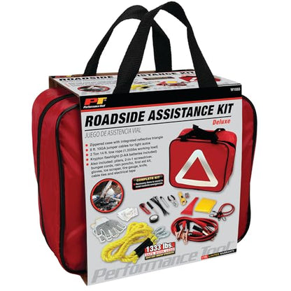 Performance Tool W1555 Deluxe Roadside Emergency Assistance Kit With Jumper Cables - style: Deluxe Roadside Kit