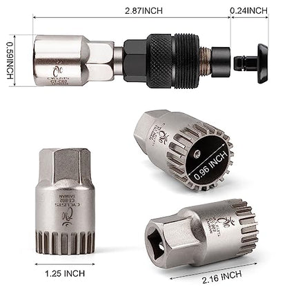 Bike Bicycle Bottom Bracket Removal Sleeve Tool,Bike Bicycle Crank Puller, Crank Removal Tool Set for Mountain and Road Bikes (CT-B02+ CT-C02) - style: CT-B02+ CT-C02