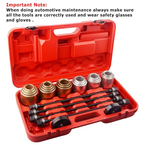 DAYUAN 52 in 1 Custom Bushing Driver Set Bundle with Universal Press and Pull Sleeve Remove Install Bushes Bearings Garage Tool Kit