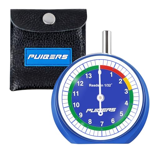 Tire Tread Depth Gauge 32nds, Luminescent Dial Tire Depth Gauge with Storage Bag,Professional Thread Depth Gauges for Cars, Trucks, Motorcycles