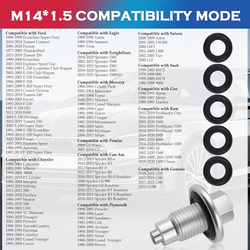 M14×1.5 Magnetic Oil Drain Plug,Replacement OEM#90009-PY3-000/6506214AA Oil Pan Drain Plug with 5PCS Oils Drains Plugs Gasket,Car Accessories Compatible with Honda/Yamaha/Audi (M14×1.5) - color: M14×1.5