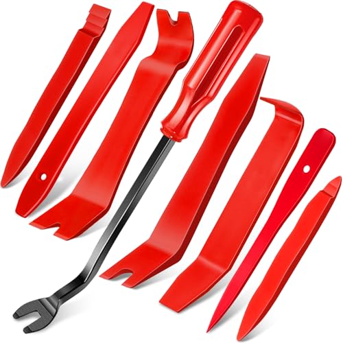 Doaho 8Pcs Auto Trim Disassembly Tool Set,Nylon Plastic Fasteners Remover Tools for Car Dash and Upholstery,Car Door Panel Trim Removal Tool Kit with Storage Bag,No Scratch Auto Interior Remover - Red - color: Red -8Pcs Trim Removal Tool Kit