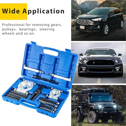 14PCS Bearing Separator Puller Set | Heavy Duty 5-Ton Capacity Bearing Puller Set, Wheel Hub Axle Puller Set, 2" and 3" Bearings Splitters Puller Kit