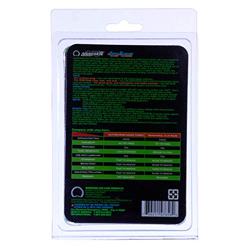 Nanoskin AUTOSCRUB Surface Prep Towel - General Grade 7" x 7" - Patented Clay Bar Replacement Tool to Remove Embedded Contaminants Before Wax & Coating |for Painted Surface, Glass, Plastic, Metal, etc - style: General Grade 7" x 7"