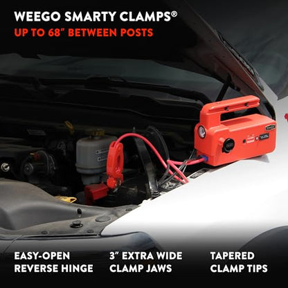 Weego 120: 5000A Self-Use 12V Lithium Car Battery Jump Starter - USA-Engineered Safe Replacement for Jumper Cables - Semi Truck & Car Jumper Starter Portable for All Gas and 15L Diesel Engines (C120) - size: Weego 120