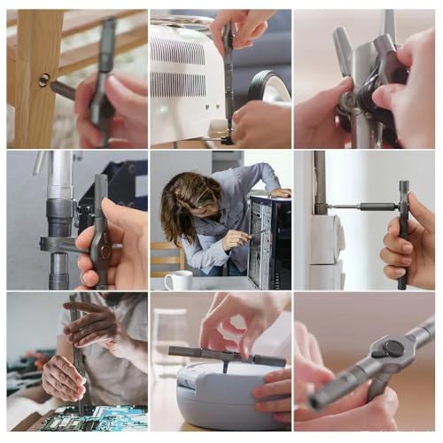 Bomivoi 42 in 1 Magnetic Screwdriver Set, Ratchet Screwdriver Set with S2 Steel Bits, Detachable Handle, Multi Bit Repair Tool Kit for Home, Furniture, Electronics, Computer, Bicycle Repair, DIY - color: Grey